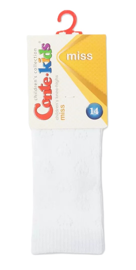 Гольфы детские КОНТЕ КИДС Мисс ажурные белые р.22 арт.055