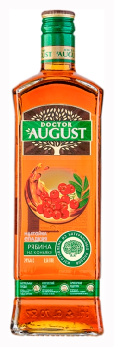 Настойка ДОКТОР АВГУСТ Рябина на коньяке 24% 0.5л