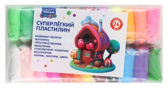 Пластилин МАЗАРИ суперлегкий 24цв арт.M-4199/4197