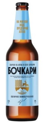 Пиво БОЧКАРИ Пшеничное светлое нефильтрованное 5.5% ст/б 0.44л