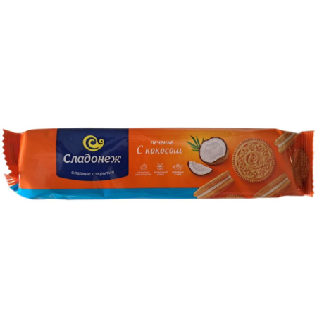 Печенье СЛАДОНЕЖ Сэндвик с кокосом 100г