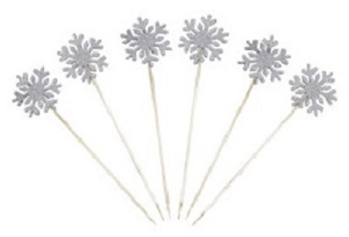Топперы СФЕРА Снежинки 17см 6шт арт.2-0086