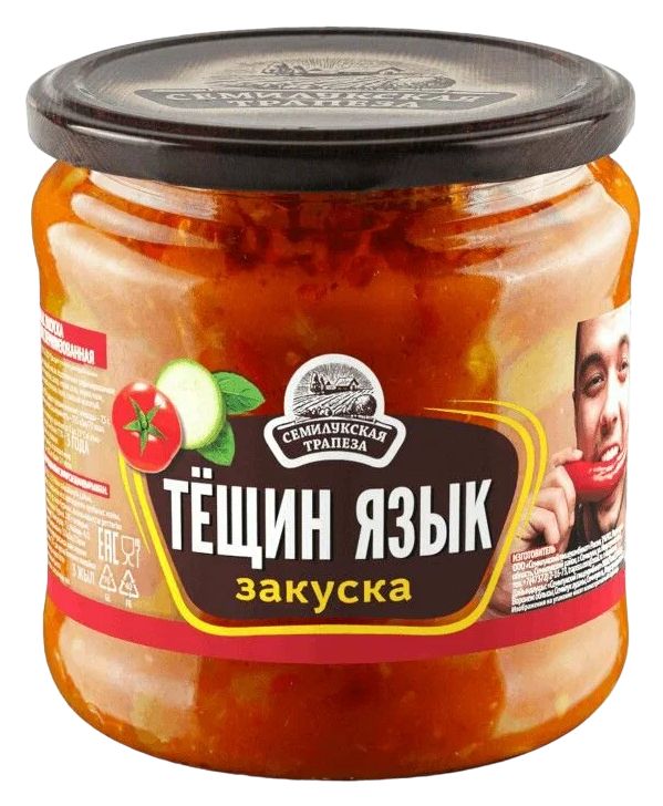 Закуска овощная СЕМИЛУКСКАЯ ТРАПЕЗА Тещин язык ст/б 460г