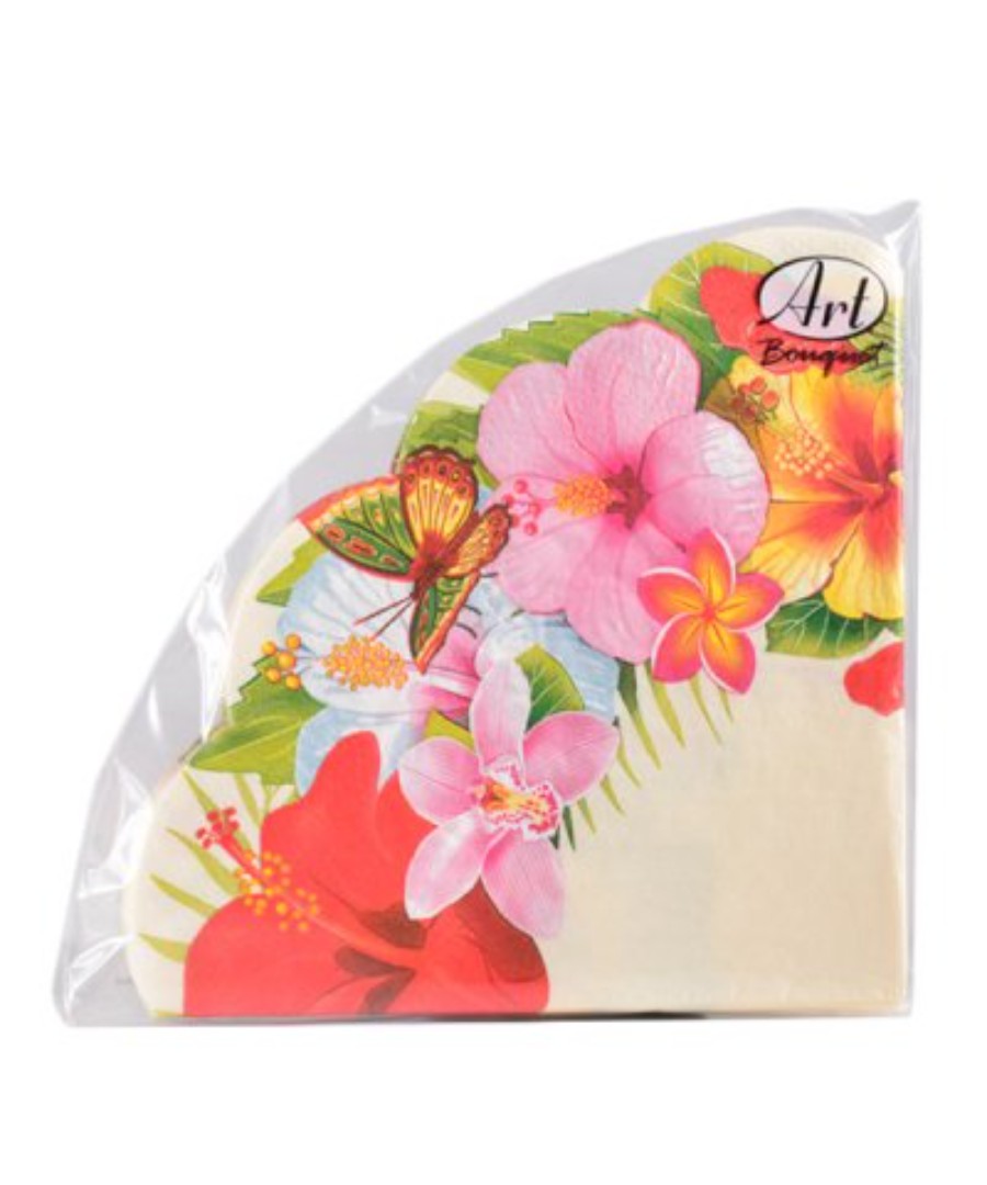 Салфетки АРТ БУКЕТ Рондо Тропические цветы 3сл 12шт