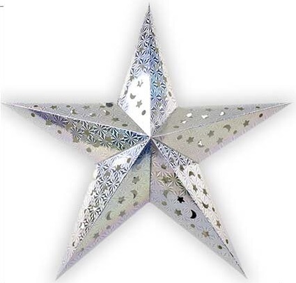 Подвеска новогодняя СФЕРА Звезда бумажная 60см серебряная арт.3-1242-2
