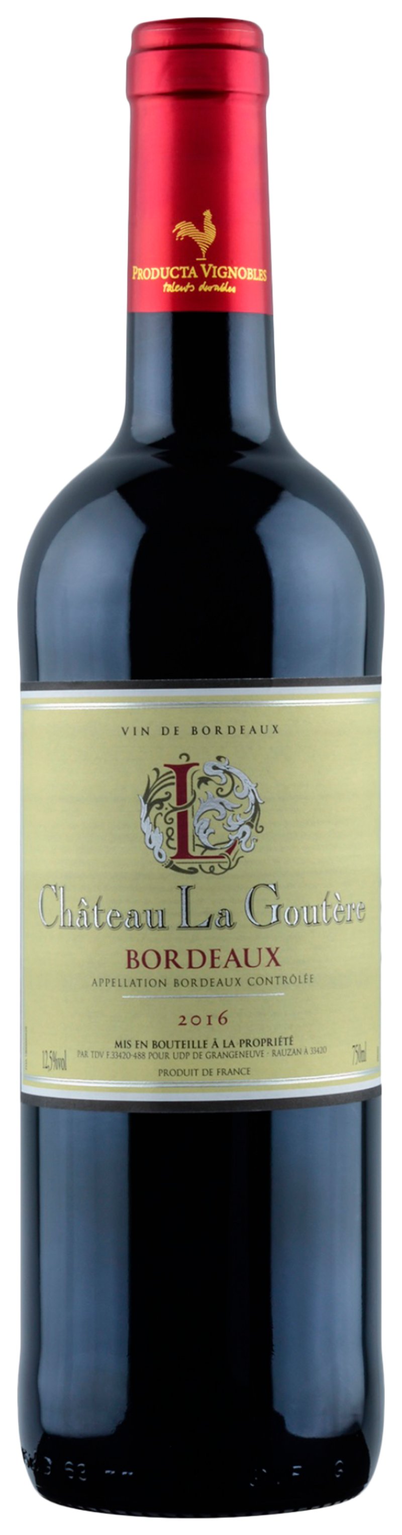 Вино ШАТО ЛЯ ГУТЕР Бордо красное сух 12.5% ст/б 0.75л