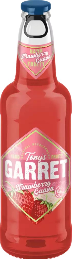Пивной напиток ТОНИ’С ГАРРЕТ Хард клубника гуава 4.6% ст/б 0.4л