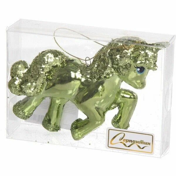 Елочная игрушка СЕРПАНТИН Сказочный единорог зеленый
