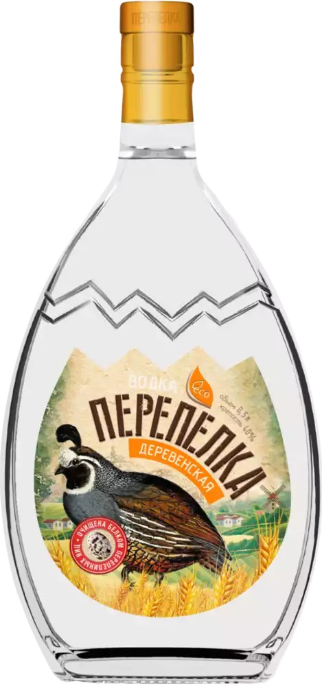 Водка ПЕРЕПЕЛКА Деревенская 40% ст/б 0.5л