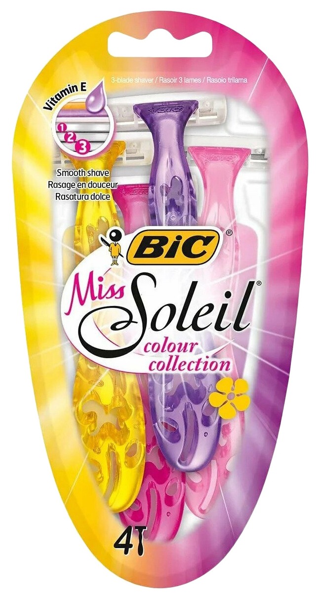 Бритва одноразовая БИК Мисс Солей колор 4шт