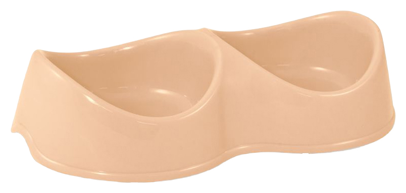 Миска ГАММА пластиковая двойная Бисквит бежевая 2*0.2л