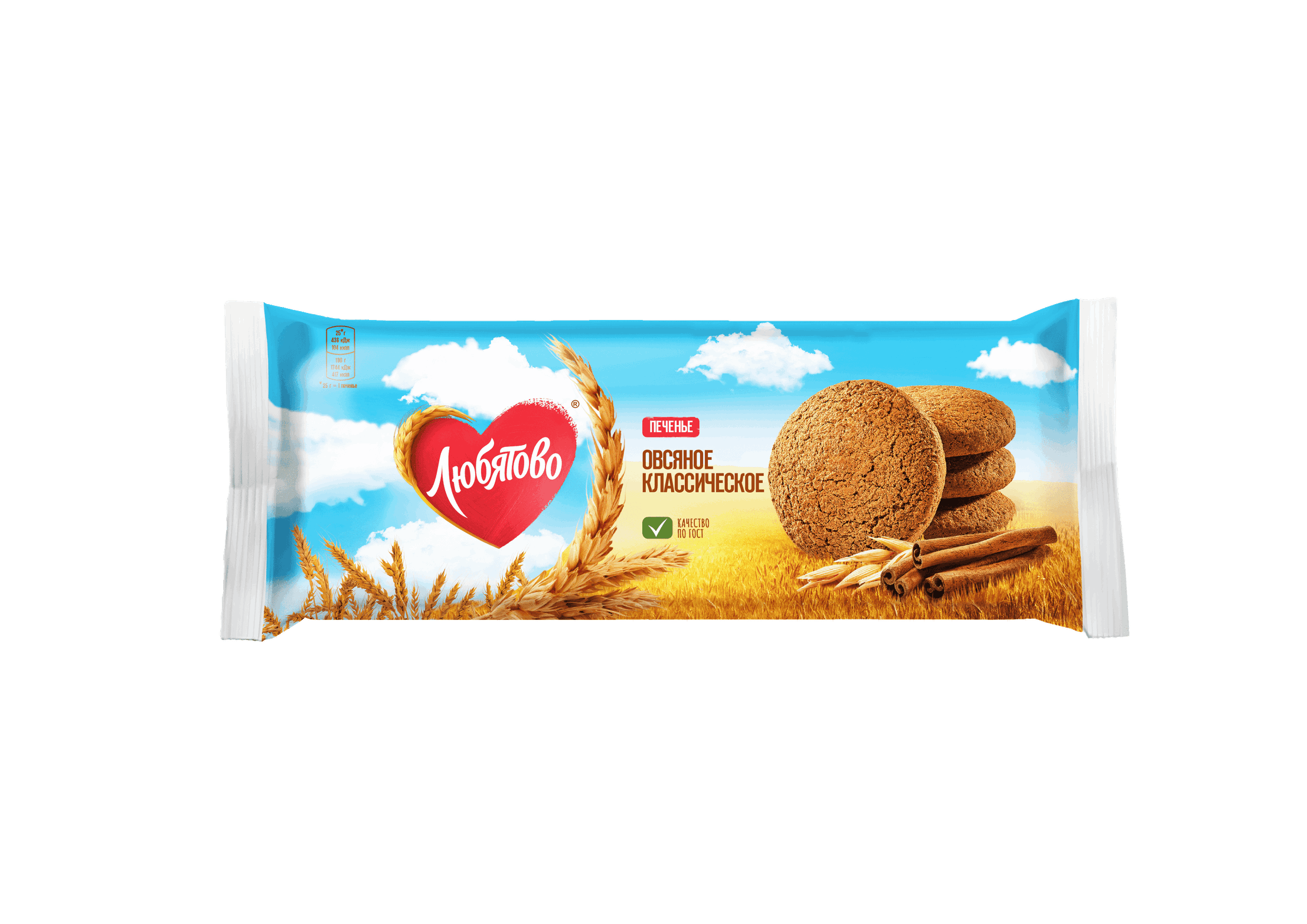 Печенье ЛЮБЯТОВО Овсяное классическое 200г