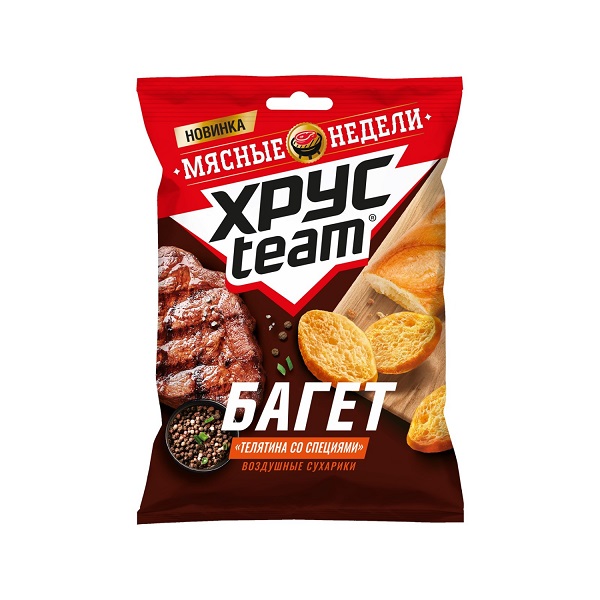 Сухарики ХРУСТИМ багет телятина со специями 60г