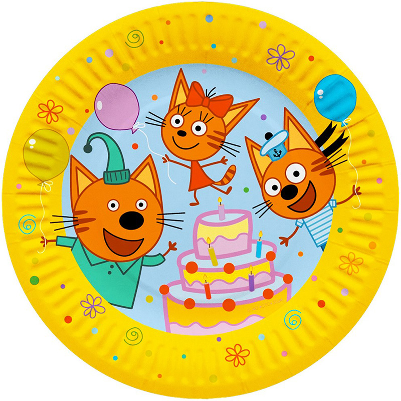 Тарелки СФЕРА Три Кота бумажные 18см 6шт
