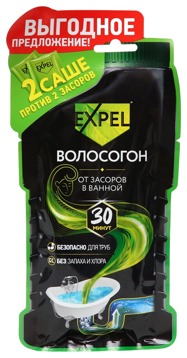Средство для устранения засоров ЭКСПЕЛ от волос саше 2*50г