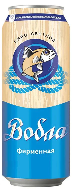 Пиво ВОБЛА Фирменная светлое пастер 4% ж/б 0.45л