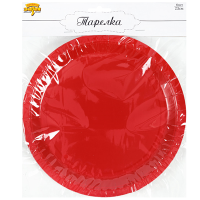 Тарелка ВЕСЕЛАЯ ЗАТЕЯ бумажная 23см 6шт в ассортименте арт.1502-6066