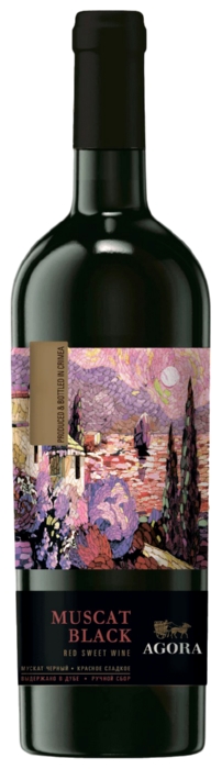 Вино АГОРА Мускат Черный красный сл 9-11% ст/б 0.75л