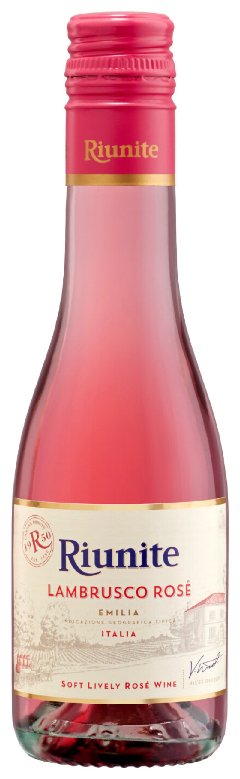 Игристое вино РИУНИТЕ Ламбруско Розе розовое п/сл 8% 0.187л