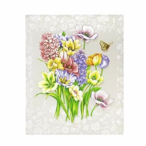 Полотенце кухонное ЛАГУНА М Аромат весенних цветов 45*60см рогожка арт.0745