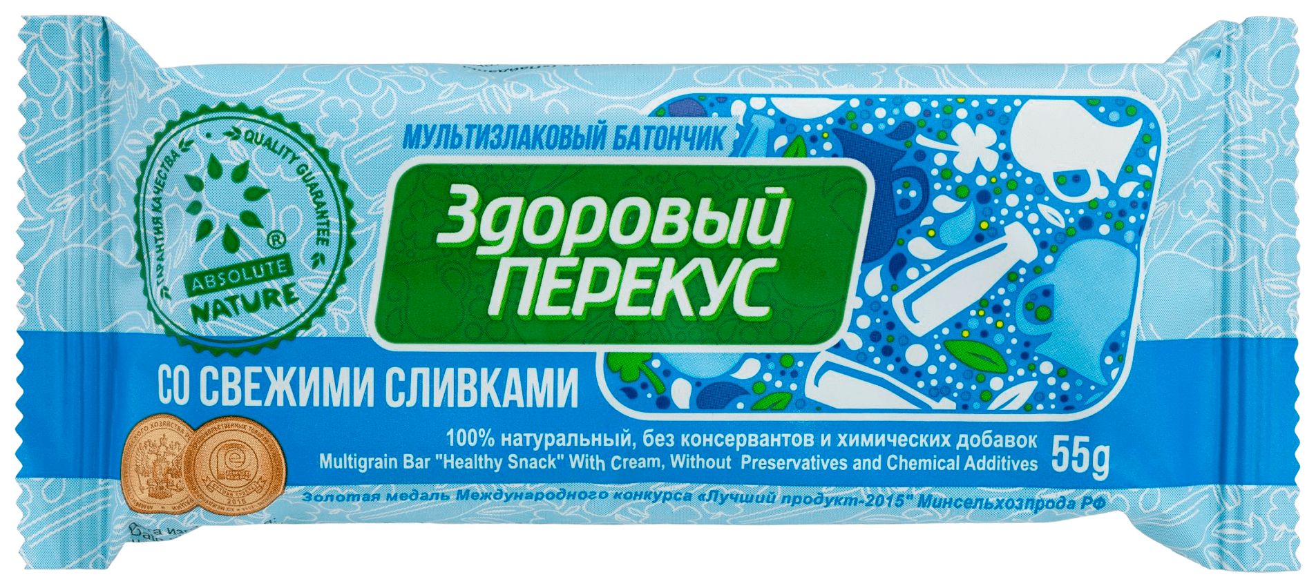 Батончик ЗДОРОВЫЙ ПЕРЕКУС со сливками 55г