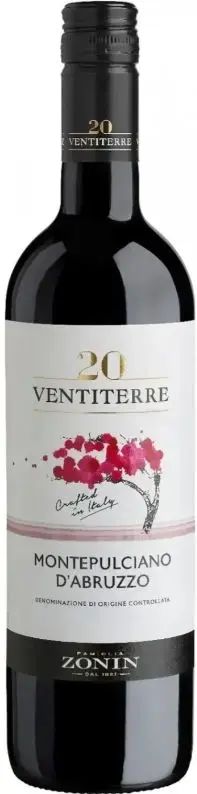 Вино ЗОНИН Вентитерре Монтепульчано д’Абруццо красное сух 13% ст/б 0.75л