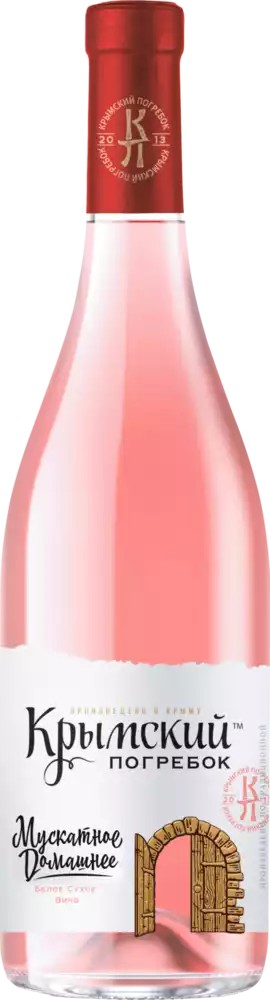 Вино КРЫМСКИЙ ПОГРЕБОК Мускатное Домашнее розовое п/сух 10% ст/б 0.75л