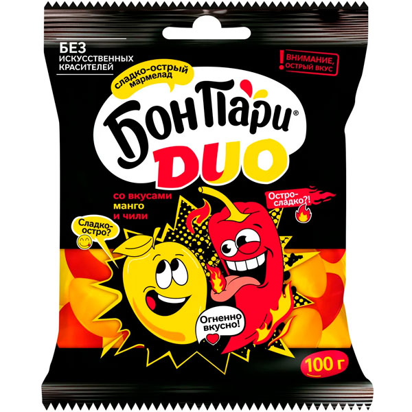 Жевательный мармелад БОН ПАРИ Дуо Манго чили 100г
