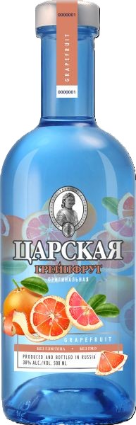 Водка ЦАРСКАЯ Оригинальная грейпфрут 38% ст/б 0.5л