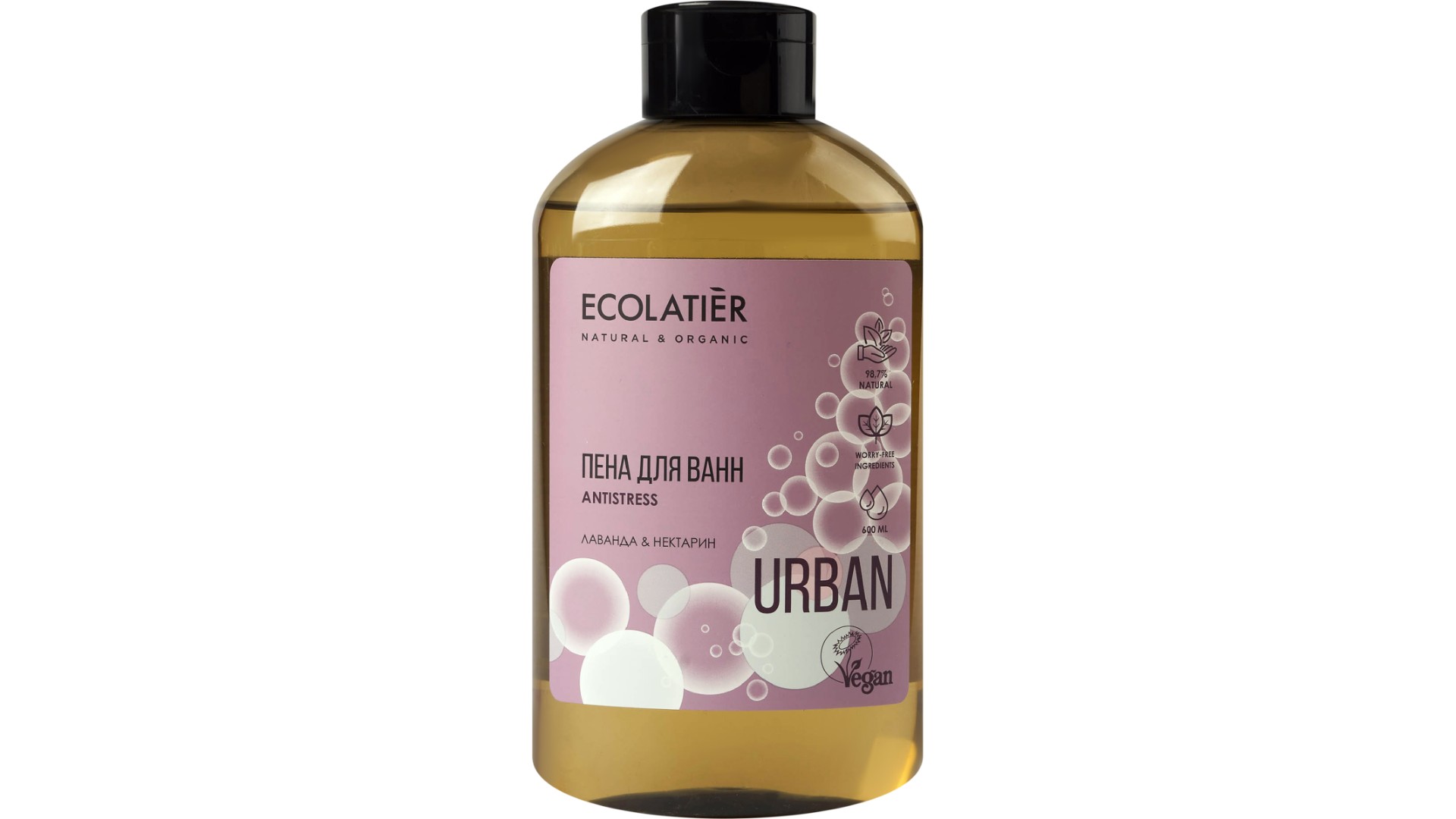 Пена для ванн ЭКОЛАТЬЕ лаванда и нектарин 600мл