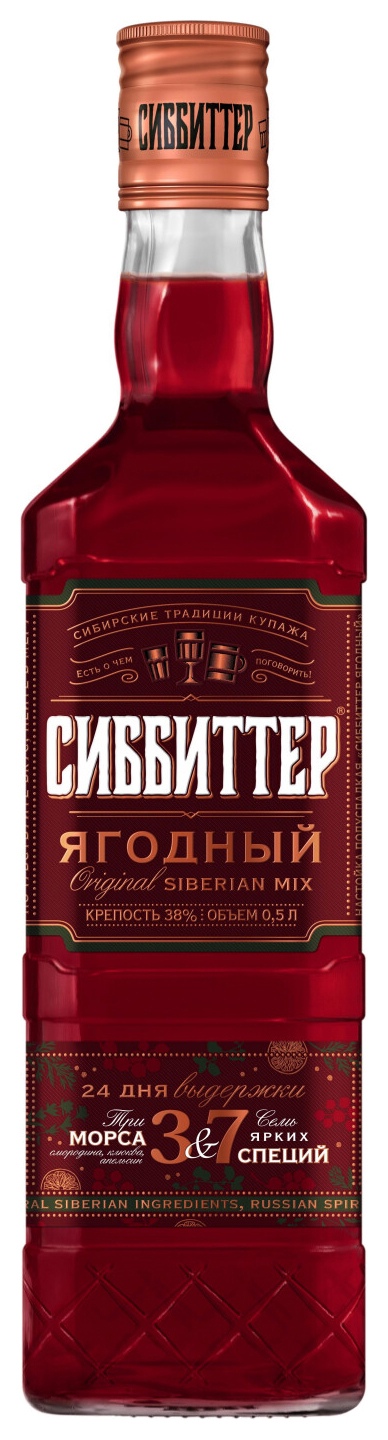Настойка СИББИТТЕР Ягодный 38% ст/б 0.5л