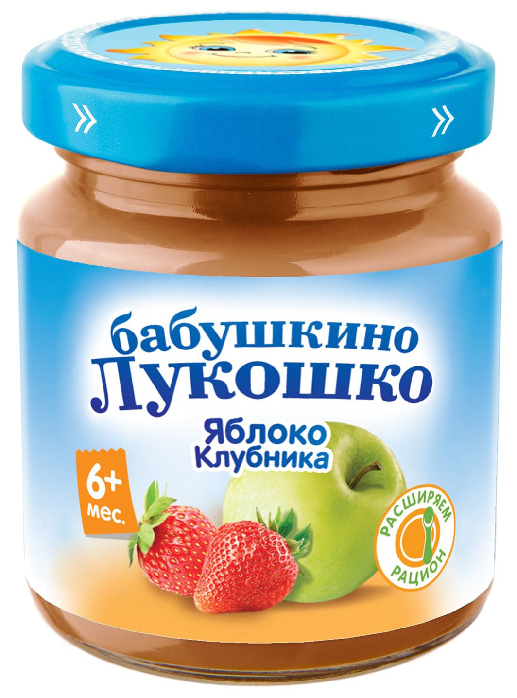 Пюре БАБУШКИНО ЛУКОШКО яблоко клубника ст/б 100г