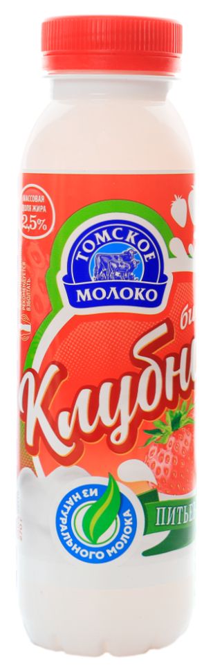 Биойогурт ТОМСКОЕ МОЛОКО клубника бзмж 2.5% 270г