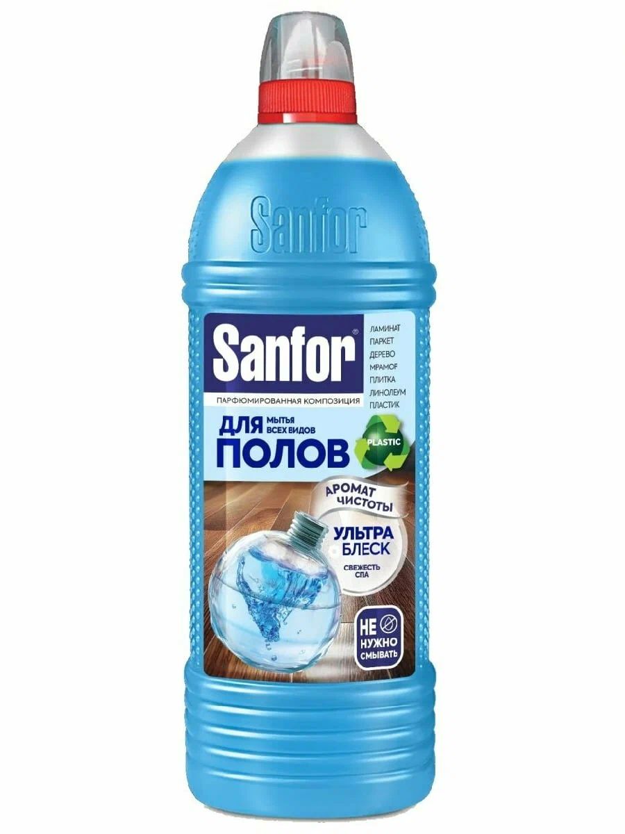 Средство для полов САНФОР Ультра блеск свежесть спа 1000мл