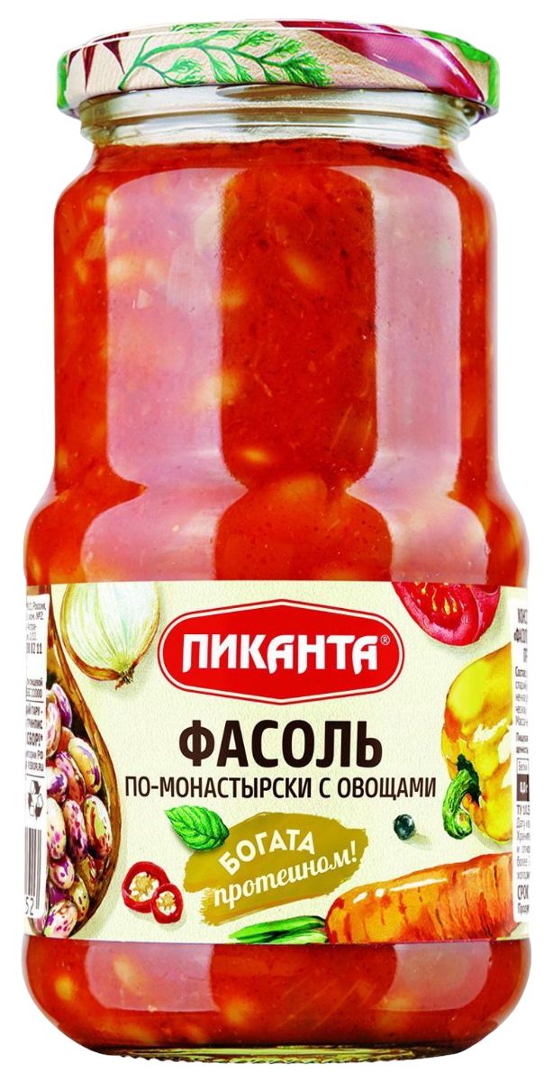 Фасоль ПИКАНТА по-монастырски с овощами ст/б 470г