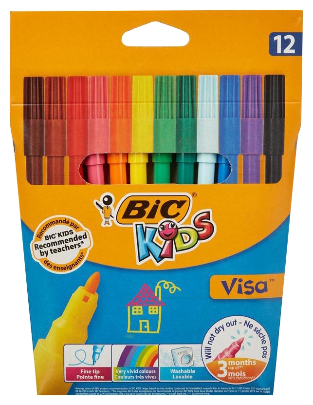 Фломастеры БИК Кидс Виза 12цв
