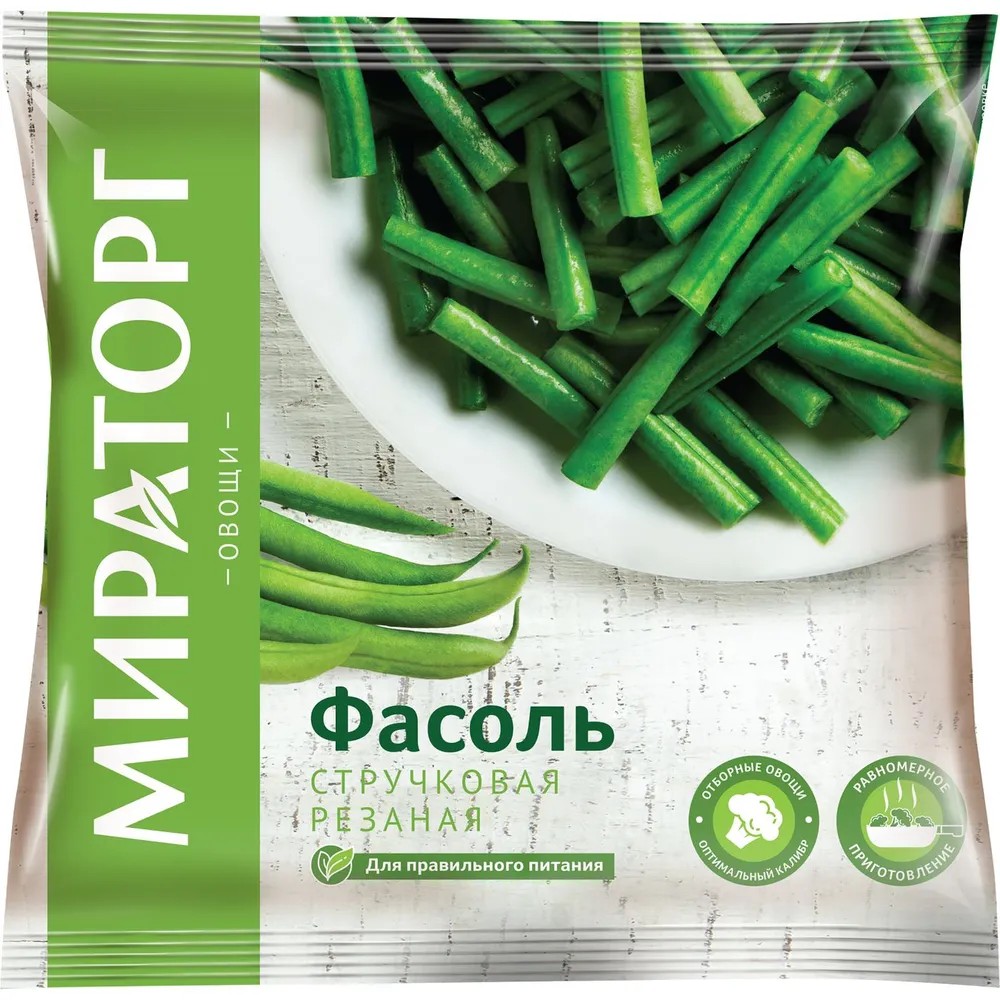 Фасоль МИРАТОРГ стручковая резаная с/м 400г
