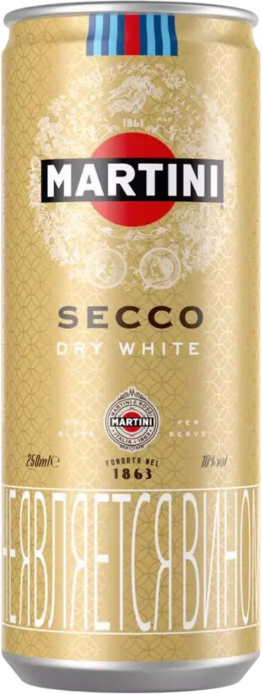 Виноградосодержащий напиток МАРТИНИ Секко белый п/сух 10% ж/б 0.25л