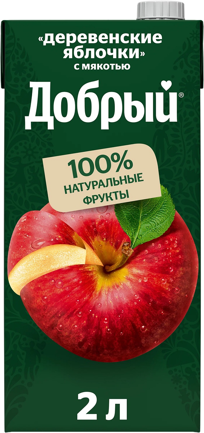 Нектар ДОБРЫЙ Деревенские яблочки 2л