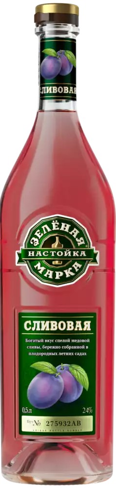 Настойка ЗЕЛЕНАЯ МАРКА Сливовая 24% ст/б 0.5л