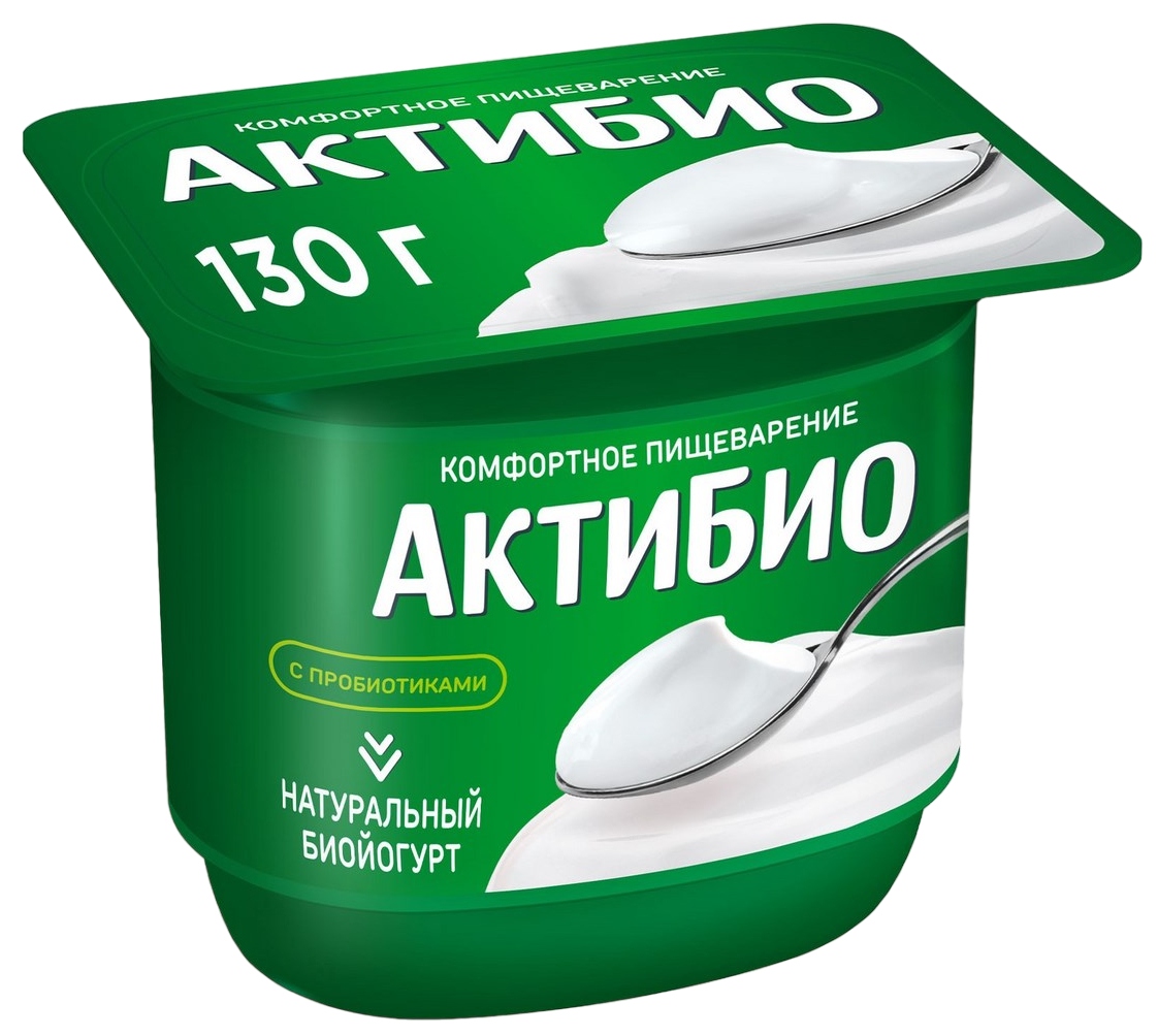 Биойогурт АКТИБИО Натуральный бзмж 3.5% 130г