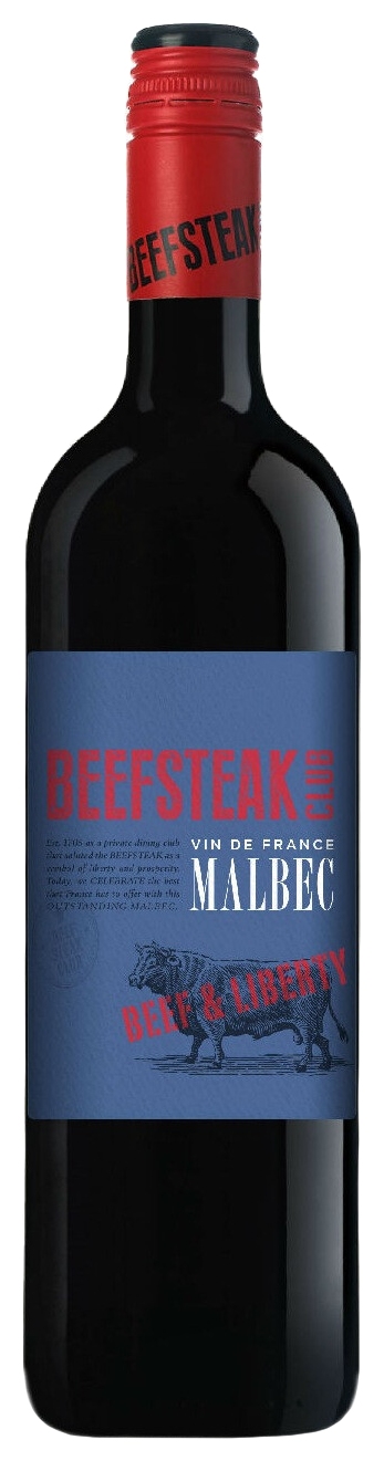 Вино ЭРМАНС Бифстейк Клаб Стейк Мальбек Вэн де Франс красное п/сух 13% ст/б 0.75л