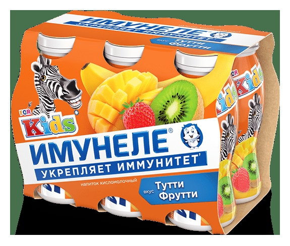 Кисломолочный напиток ИМУНЕЛЕ Кидс тутти-фрутти бзмж 1.5% 100г