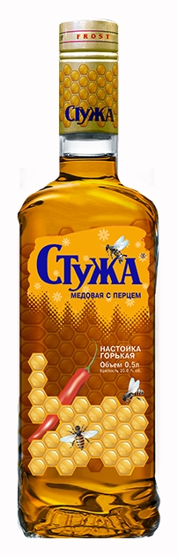 Настойка СТУЖА Медовая с перцем горькая 35% ст/б 0.5л