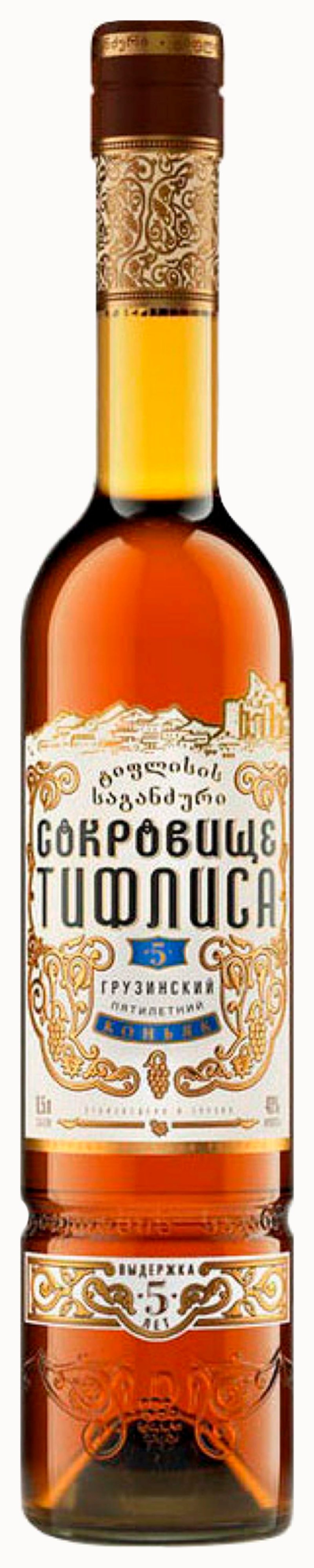 Коньяк СОКРОВИЩЕ ТИФЛИСА 5 лет 40% ст/б 0.5л