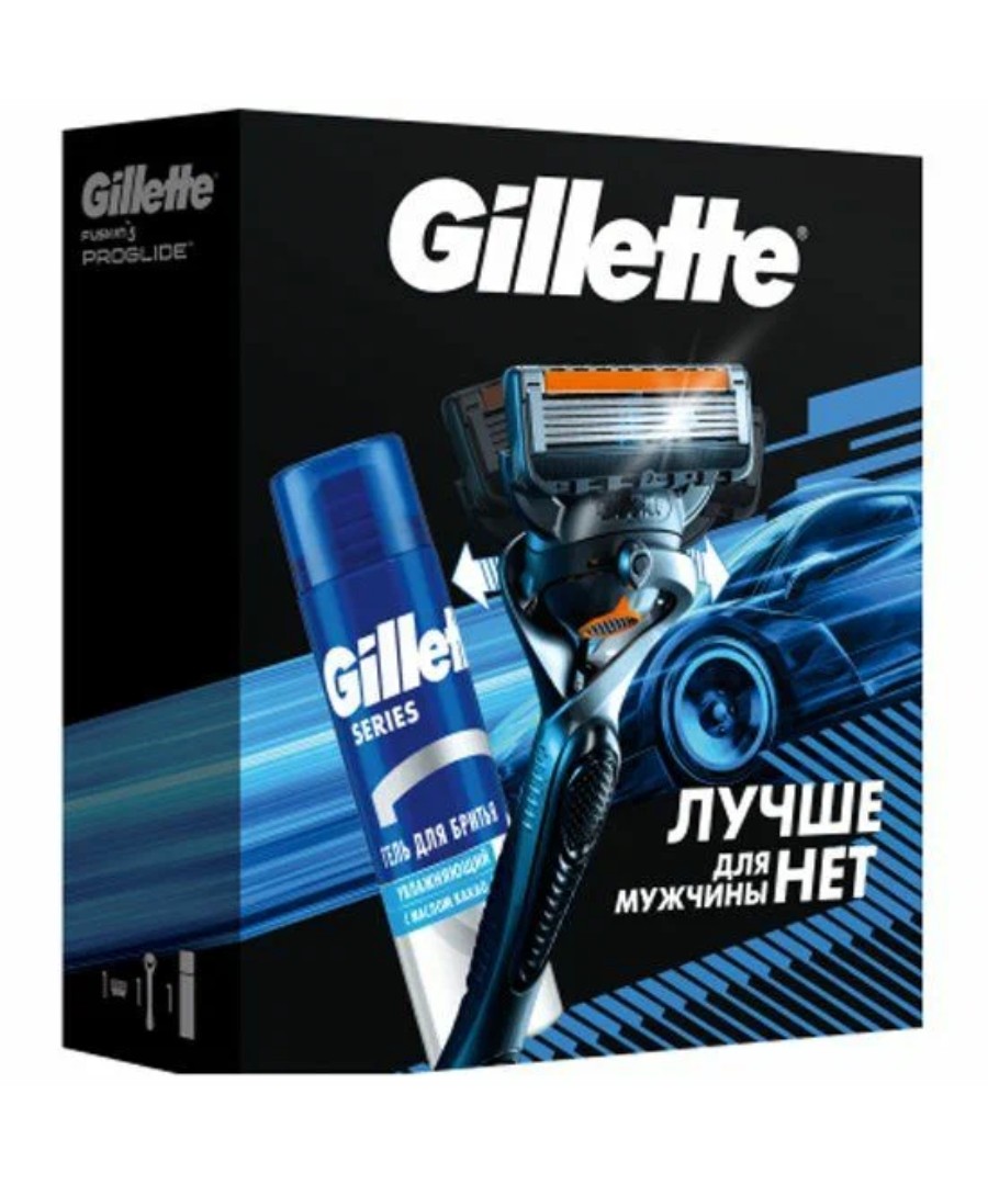 ПН ЖИЛЛЕТ Фьюжн Про Глайд Флексбол Бритва c 1 cменной кассетой+Гель для бритья с Маслом Какао 200мл