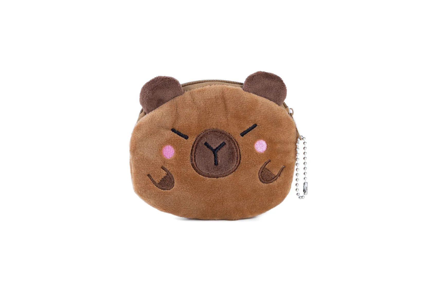 Кошелек МИЛОТА Капибара спит коричневый 10*10см плюшевый арт.80P-052