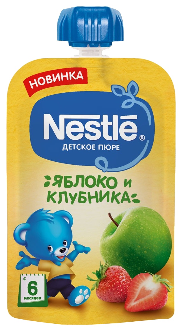 Пюре НЕСТЛЕ яблоко клубника м/у 90г