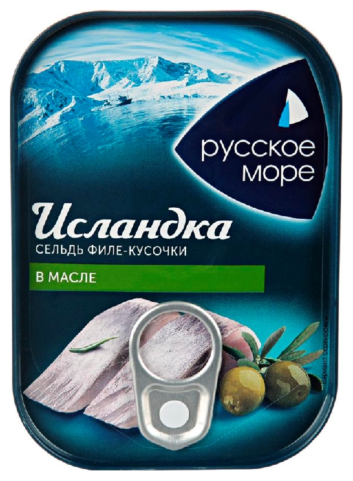 Сельдь РУССКОЕ МОРЕ Исландка атлантическая в масле ж/б 115г