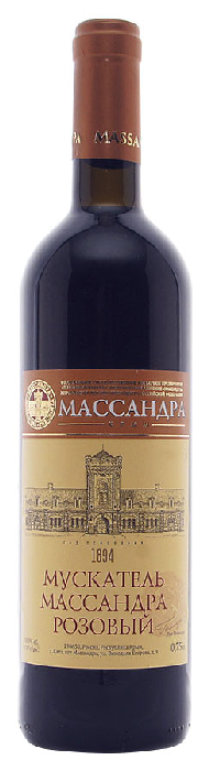 Вино МАССАНДРА Мускатель розовое сл 16% ст/б 0.75л